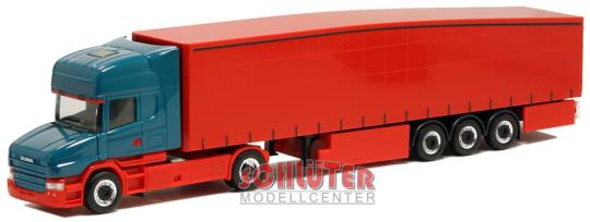 Herpa LKW Scania Hauber Topl/Aerop Ga-KSTZ Ecoflex Vögel-blau/rot 