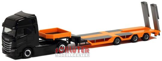Herpa LKW Iveco S-Way Allrounder-SZ schwarz/orange 