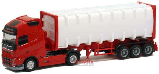 Herpa LKW Volvo FH4 XL Glob/Aerop. Bulk-Cont-SZ rot-weiß 