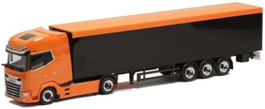 Herpa LKW DAF XG+ Schubboden-Sz schwarz/orangerot 