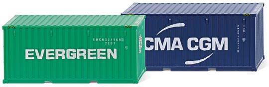 Wiking Zurüstteil Zubehörpackung Container 2x20ft Evergreen CMA CGM 001814 