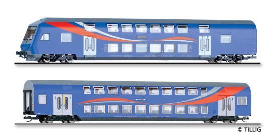 Reisezugwagenset  SRI, bestehend aus einem Steuerwagen DBzf 761 und einem Doppel 