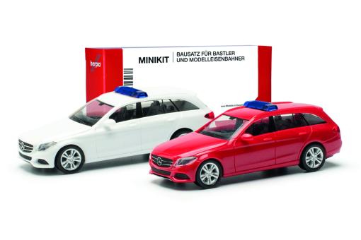 Herpa MiniKit Mercedes-Benz C-Klasse Kombi mit Warnbalken 013284-003 