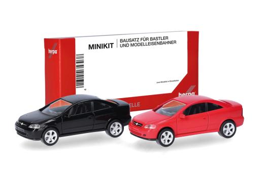 Herpa Minikit Opel Coupé magmarot /schwarz 2 Stück 