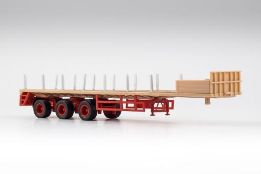 VK Modelle Ballast-Trailer 3achsig, BEIGE-ROT 