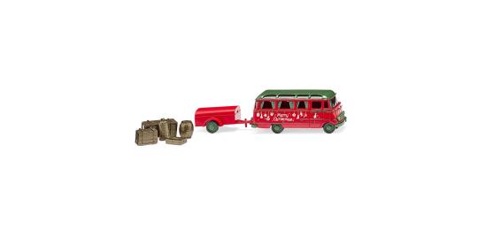 Wiking MB L 319 Panoramabus + Anhänger Weihnachtsmodell 026005 