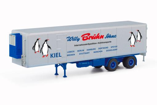 Modellbau Schwarz LKW Kühlkofferauflieger Willy Bruhn Söhne 026475 