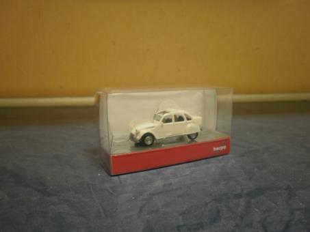 Herpa PKW Citroen 2CV mit Queue perlweiß 027632 