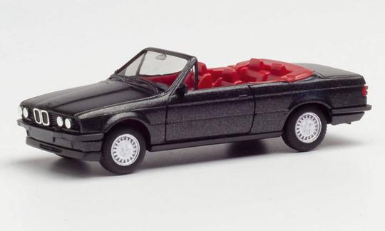 Herpa PKW BMW 3er E30 Cabrio,blacksaphir 