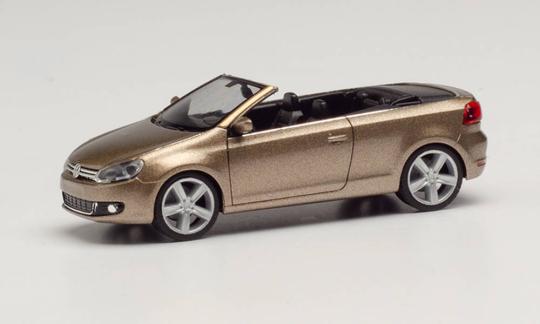 Herpa PKW VW Golf VI Cabrio sweet data gold metallic 