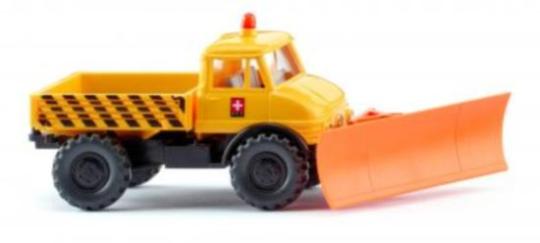 Wiking LKW MB Unimog U 406 mit Schneepflug PTT 