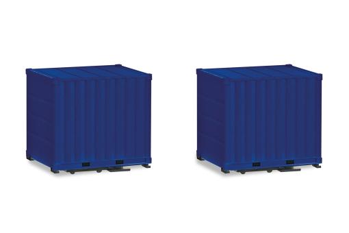 Herpa Z Zubehör 10 ft. Container mit Platte blau 