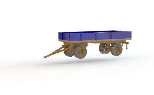 VK Modelle Pritschenwagen (niedrig) blau-orange, Fertigmodel 