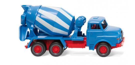 Wiking LKW MAN Hauber Betonmischer-LKW blau/weiß 