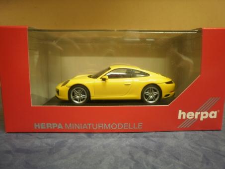 Herpa 1:43 PKW Porsche 911 Carrera 4 Coupé, racing gelb  071086 
