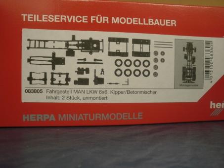 Herpa Z Zurüstteil Fahrgestell MAN LKW 6x6 2 Stück 