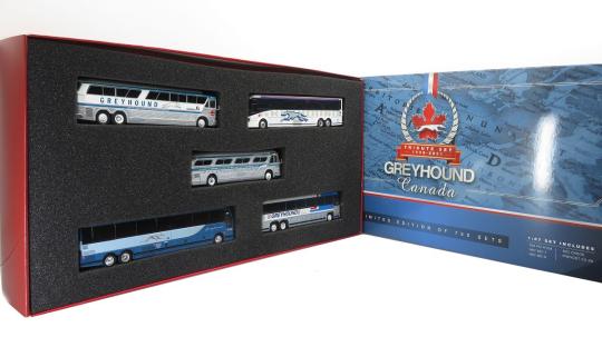 Iconic Replica Set 5 Reisebusse Greyhound Canada Tribute Set 