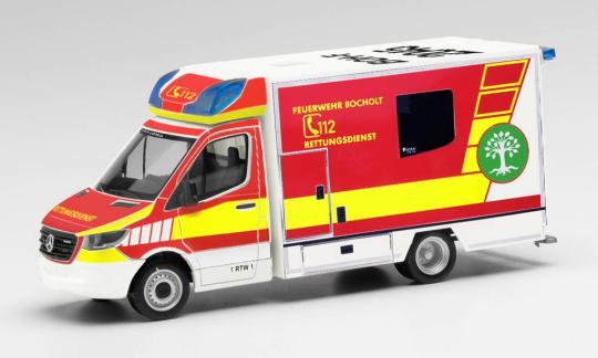 Herpa MB Sprinter 18 RTW Fahrtec Feuerwehr Bocholt 095921 