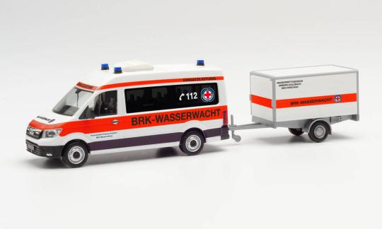 Herpa MAN TG-E Bus HD  Anhänger BRK Wasserwacht Amberg/Sulzbach 096096 