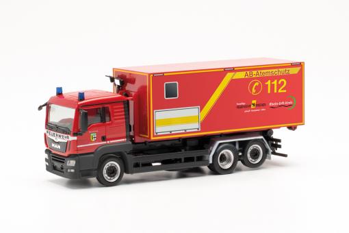 Herpa MAN TG-S Wechsellader-LKW mit Kran Feuerwehr Frechen 097260 