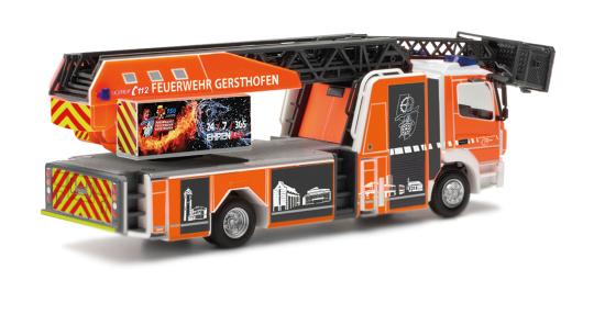 Herpa MB Atego Drehleiter m. Gerätekasten Feuerwehr Gersthof 