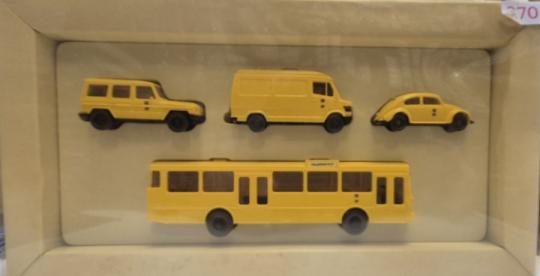 Wiking Set Postshop 1991 MB O 350/Käfer/MB O 207/G-Klasse 