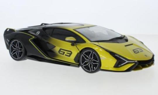 bburago 1:18 Lamborghini Sian FKP 37 - #63 - yellow/black 