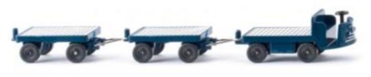 Wiking Elektrokarren mit 2 Anhängern grünblau 116004 