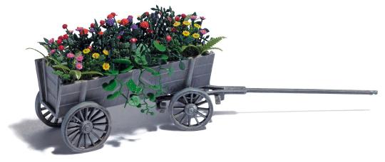 BUSCH Holzwagen mit Blumen HO 1228 