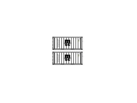 Pirata 2x 20\' Kühl-Container MSC, bianco, scritta nera 