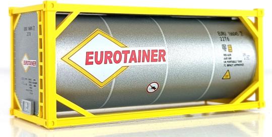 Pirata 20\' Tank-Container EUROTAINER, grigio, scritta rossa, struttura gialla 