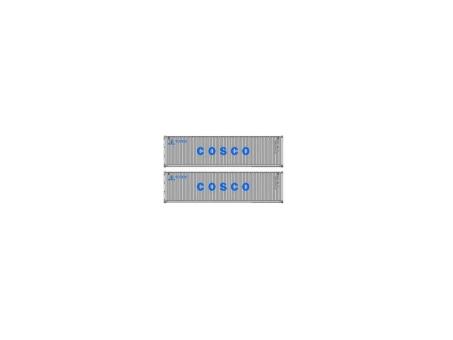 Pirata 2x 40\' Hi-Cube COSCO, grigio, scritta blu 