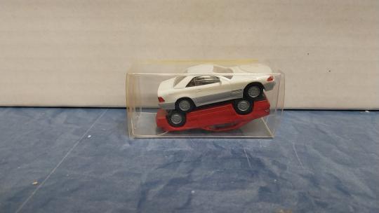 Wiking PKW MB 500 SL Cabrio rot + weiß (2Stück) 