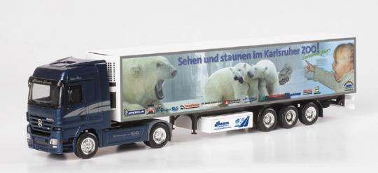 Herpa LKW MB Actros MP2 LH/Aerop. Kühl-KSZ Baam Karlsruher Zoo PC 