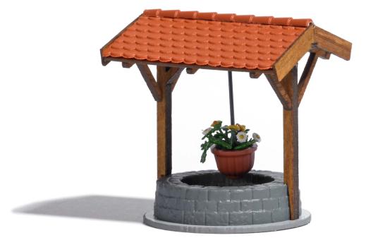 Busch Brunnen m. Blumen H0 1524 