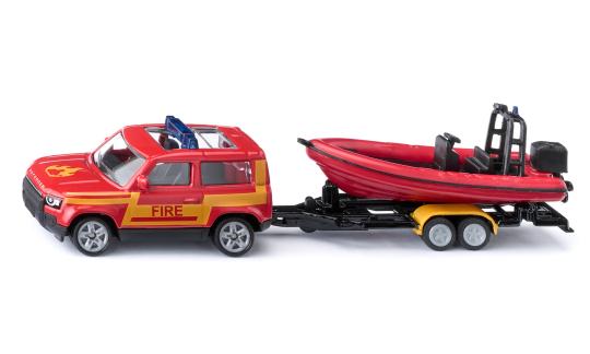 Siku PKW Land Rover Defender mit Boot 