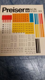 Decals für LKW-Dekor Gefahrgutschilder (Preiser) 