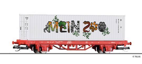 START-Containertragwagen Lgs Mein Zoo, beladen mit einem 40‘-Container, Ep. VI 1 
