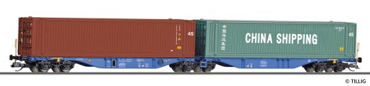 Tillig Containertragwagen Sggmrss  ACTS, beladen mit zwei 45 