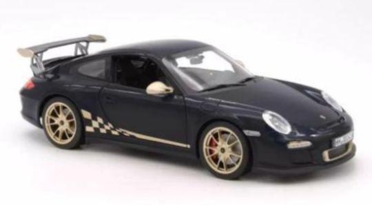 NOREV 1:18 Porsche 997 GT3 RS (2009) Black & white-gold metallic 