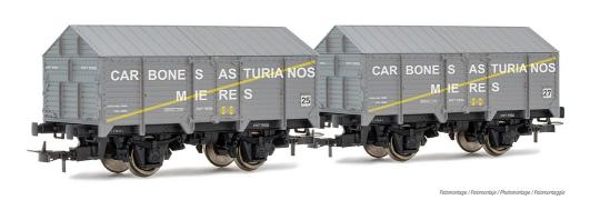 Electrotren 2-tlg. Set gedeckte Güterwagen, R.N. Carbones de Mieres Ep. III E190 