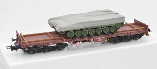 NPE Schwerlastwagen Salmms 454, DBAG, braun, beladen mit einem Leopard 2A7 Plane 