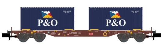 Hobbytrain N Containerwagen Sgjkkmms 699 DB, Ep.IV, P&O 