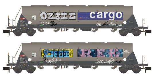 Hobbytrain 2er Set Silowagen Taggnpps SBB Cargo, Ep.VI, Graffiti 