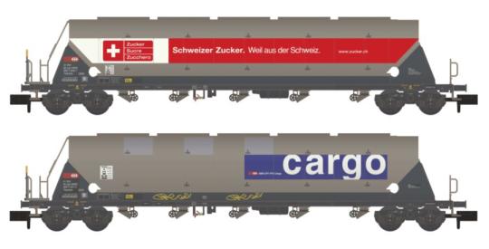 Hobbytrain 2er Set Silowagen Taggnpps SBB Cargo, Ep.VI, gealtert 