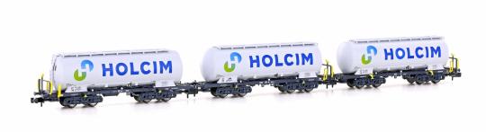 Hobbytrain N 3er Set Zementsilowagen Uacs Holcim, Ep.VI, neues Logo 23492 