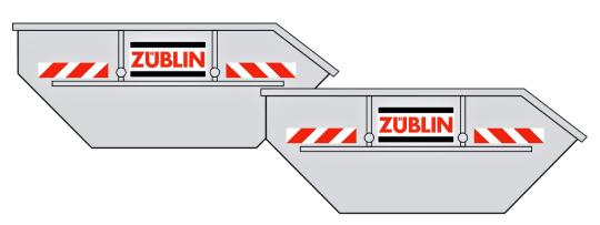 Loewe Set aus 2 Absetzmulden ZÜBLIN mit Erdaushub / N 2358 