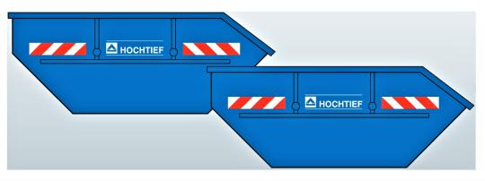Loewe Set aus 2 Absetzmulden HOCHTIEF mit Erdaushub / N 2360 