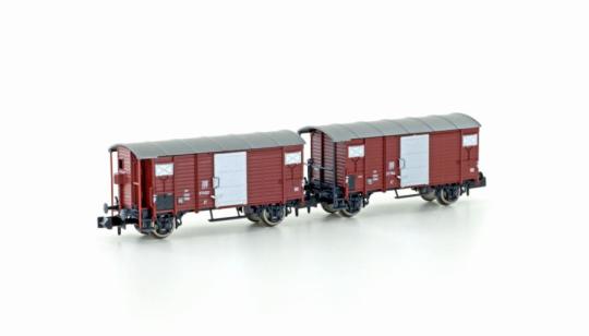 Hobbytrain N 2tlg. Set ged. Güterwagen K2 SBB braun Ep.III 