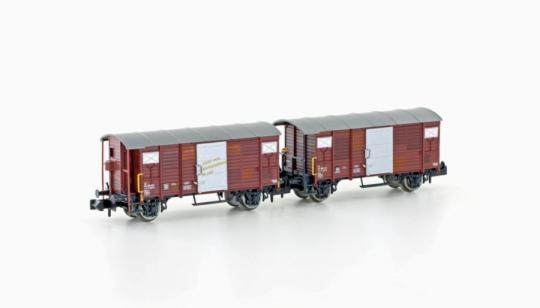 Hobbytrain N 2tlg. Set ged. Güterwagen K2 SBB braun Ep.IV 